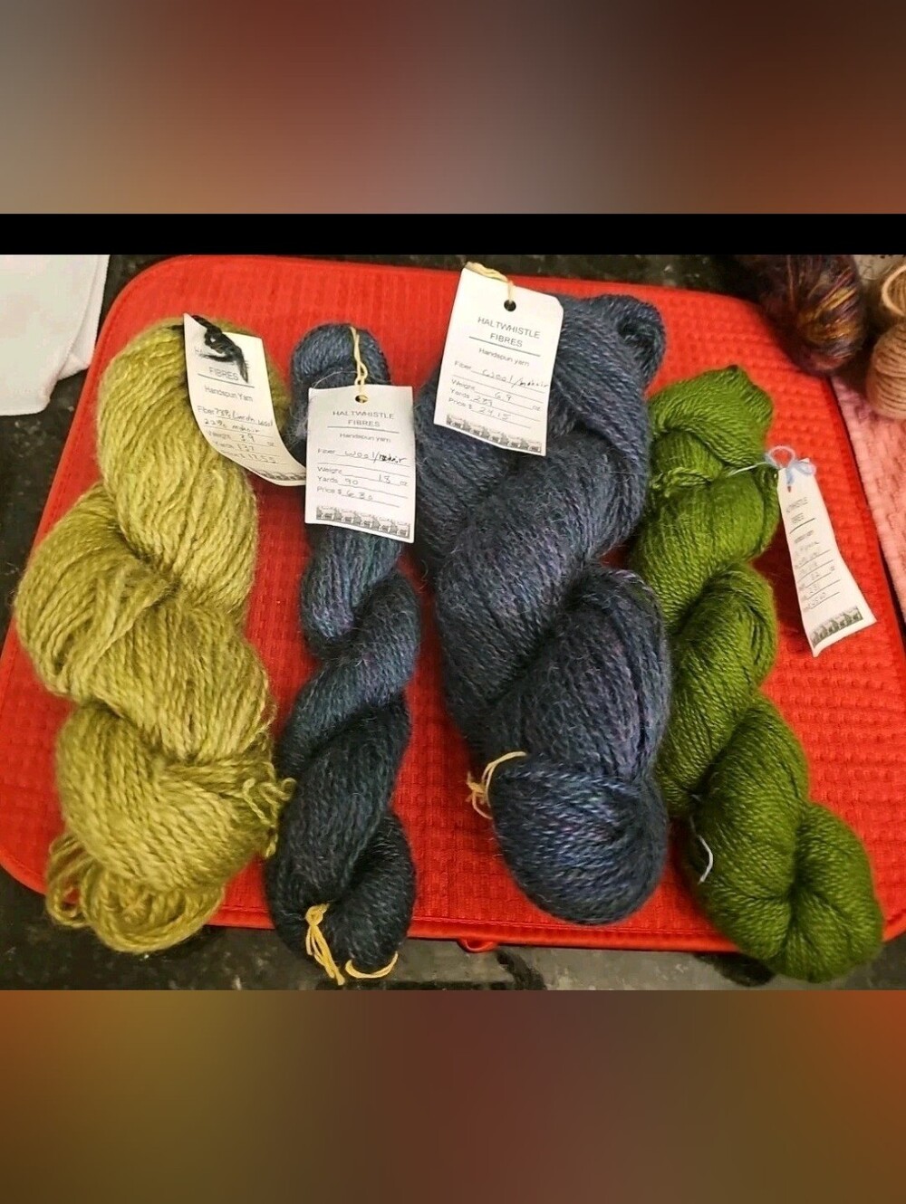 Lot Of 4 Haltwhistle Fibres Handspun Yarn Skeins
